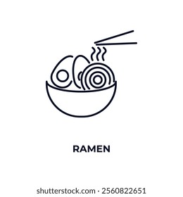 ramen outline icon. Linear vector from hotel concept. Thin line ramen icon isolated on white background