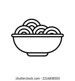 Ramen outline vector icon. Linear style sign for food mobile concept and web design. Logo ramen illustration. Single high quality symbol.