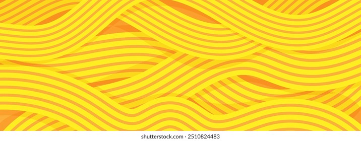 Ramen pattern, vibrant background illustration of asian noodles, ramen, spaghetti, orange background pattern