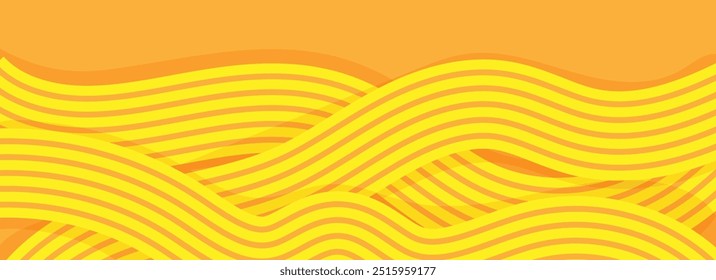 Ramen pattern, vibrant background illustration of asian noodles, ramen, spaghetti, orange background pattern