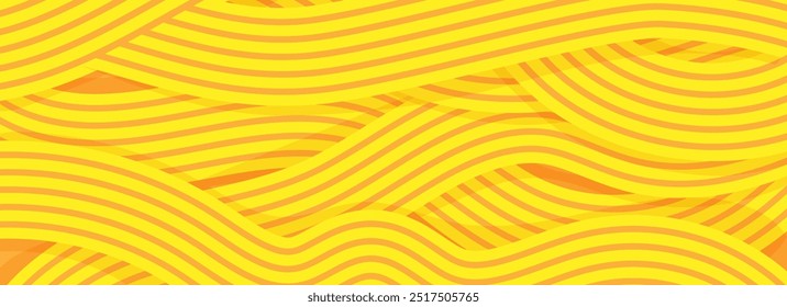 Ramen pattern, vibrant background illustration of asian noodles, ramen, spaghetti, orange background pattern