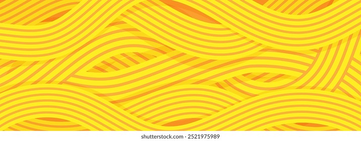 Ramen pattern, vibrant background illustration of asian noodles, ramen, spaghetti, orange background pattern