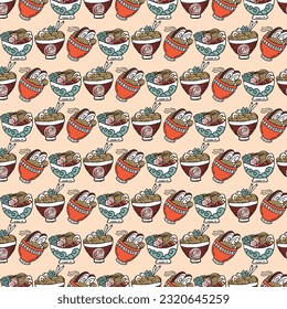 Ramen pattern for wallpaper, wrapping paper, or texture