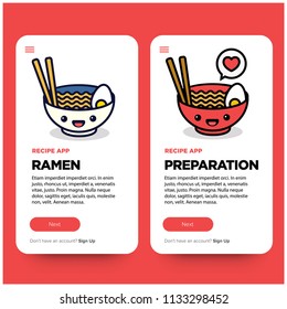 Ramen Recipe UX UI App Design for Smart Phone Screens