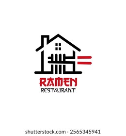 Ramen restaurant house logo. Suitable for noodle food business brands.