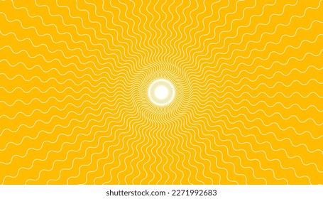 Ramen round vector pattern, yellow noodle, italian pasta and spaghetti texture with  geometric wavy lines. Abstract pasta background 