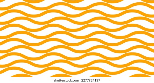 Patrón vectorial circular de ramen, fideo amarillo, pasta italiana y textura espagueti con líneas onduladas geométricas. Fondo de pasta abstracta 