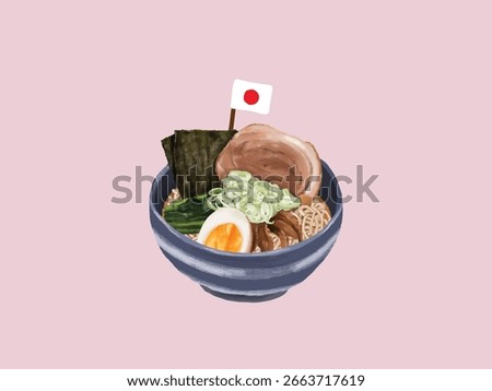 Ramen set of typical Japanese style