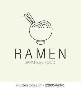 Diseño de logotipo simple Ramen. Con ilustración de un tazón de ramen. Buenos restaurantes corporativos