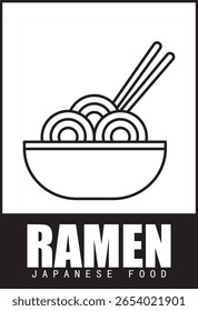 Ramen diseño de logotipo simple. Ilustraciones de tazones de fideos asiáticos.