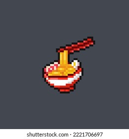 ramen soup food in pixel art style