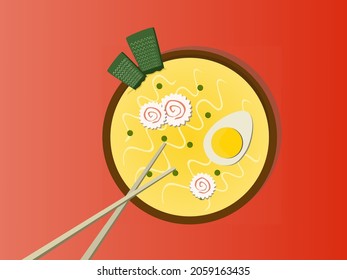 Ramen soup tasty Asian food