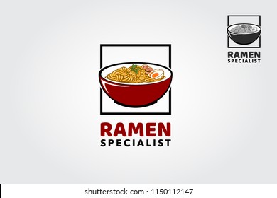 Ramen Specialist  logo template. Suitable for any food industry, japanese restaurant, ramen restaurant, food icon, etc. 