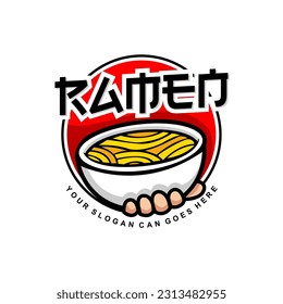 Plantilla de logotipo de Ramen Specialist. Adecuado para cualquier industria alimentaria, restaurante japonés, restaurante ramen, ícono de comida, etc