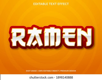 ramen text effect with bold style use for food brand and business logo