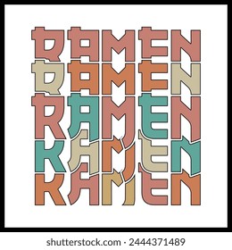 Ramen T-Shirt, Ramen Lover Shirt, Colorful Graphic T-Shirt Design.