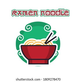 arte vectorial de ramen con vibe oriental