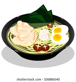 Ramen in white background
