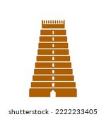 Rameshwar temple vector icon in golden color. Rameshwar lord shiva temple.