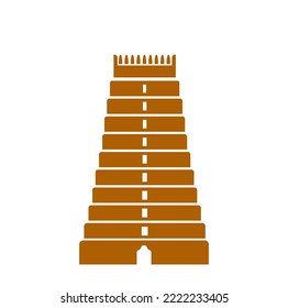 Rameshwar temple vector icon in golden color. Rameshwar lord shiva temple.