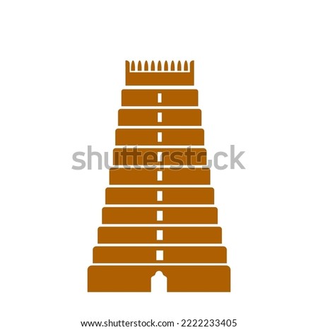Rameshwar temple vector icon in golden color. Rameshwar lord shiva temple.
