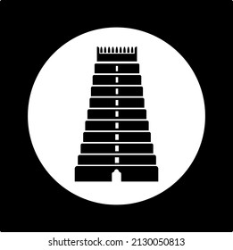 Rameshwaram Temple Vector Icon. Golden Rameshwaram Mandir Icon. Lord Shiva Temple.