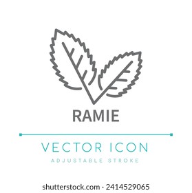 Ramie Textile Vector Line Icon