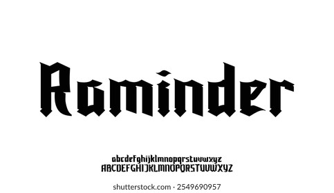 Raminder, Perfect Asian Japanese modern style vector type font. Typography of Japanese or Chinese modern type fonts
