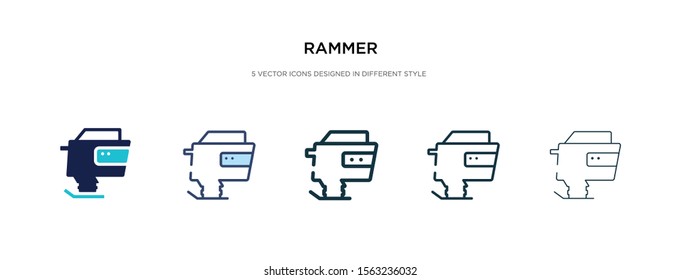 rammer icon in different style vector illustration. two colored and black rammer vector icons designed in filled, outline, line and stroke style can be used for web, mobile, ui