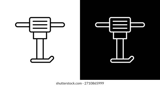Rammer icons. line drawing vector icons
