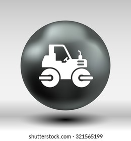 Rammer Major Construction Rink Asphalt icon vector button logo symbol concept.