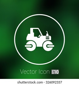 Rammer Major Construction Rink Asphalt icon vector button logo symbol concept.