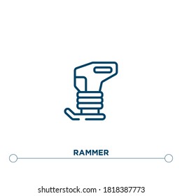 rammer outline vector icon. simple element illustration. rammer outline icon from editable construction concept. can be used for web and mobile
