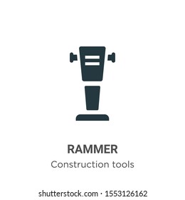 Rammer vector icon on white background. Flat vector rammer icon symbol sign from modern construction collection for mobile concept and web apps design.