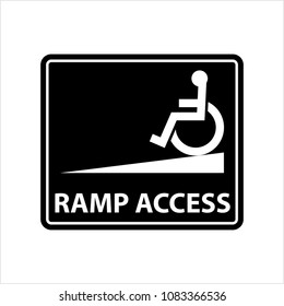 Ramp Access Icon, Access Icon , Disabled Handicap Symbol Vector Art Illustration