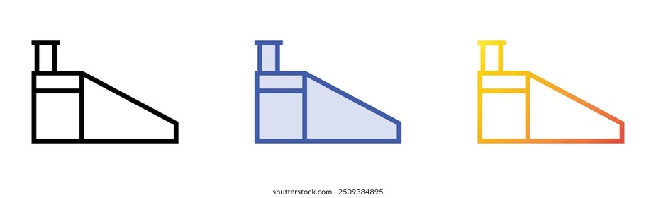 ramp icon. Linear, Blue Fill and Gradient Style Design Isolated On White Background