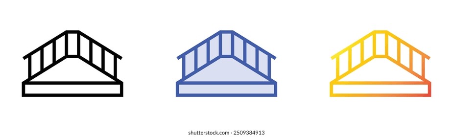 ramp icon. Linear, Blue Fill and Gradient Style Design Isolated On White Background