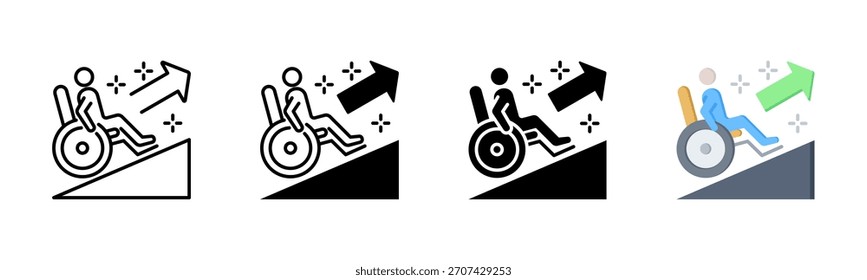 Icono de rampa, conjunto de iconos de estilos múltiples