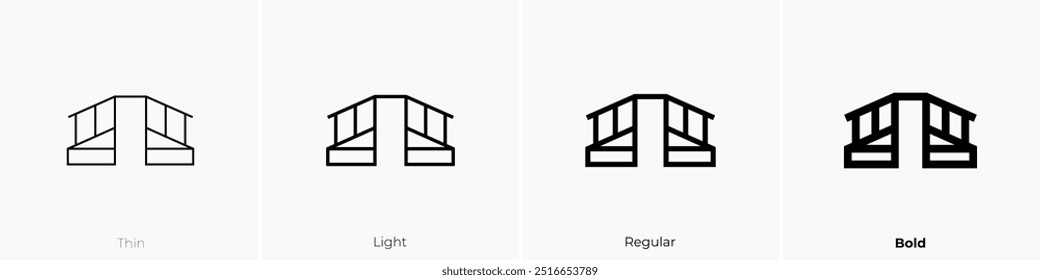 ramp icon. Thin, Light Regular And Bold style design isolated on white background