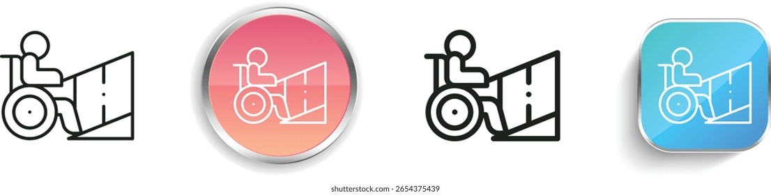 ramp icon. Thin Linear, Regular and Button Style Design Isolated On White Background
