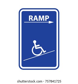 Ramp Sign For Handicap People