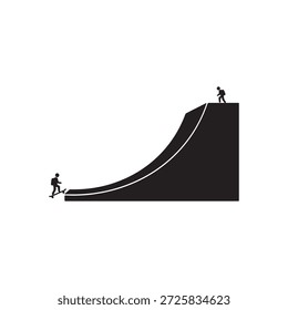 Ramp silhouette vector flat illustration design on white background