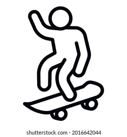 Ramp skateboard icon. Outline ramp skateboard vector icon for web design isolated on white background
