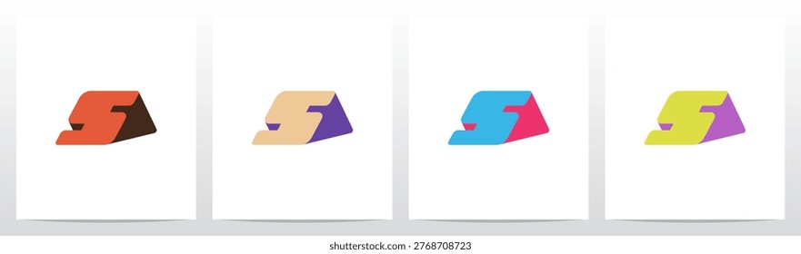 Ramp Slanted Triangle Three-Dimensional Letter Initial Logo Design S