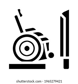 ramp to train glyph icon vector. ramp to train sign. isolated contour symbol black illustration