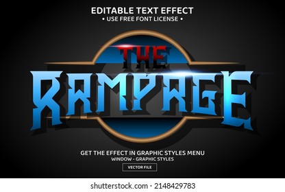 The rampage 3D editable text effect template