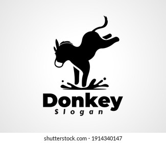 rampage donkey horse Kicking simple art style logo icon symbol design inspiration illustration