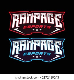 Rampage E-sport gaming text logo template