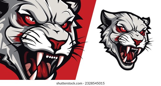 La escala de la propagación de la línea roja: Diseño cautivador del logotipo "Zombie Cougar" para la promoción de marca para equipos deportivos y deportivos e impresión de camisetas