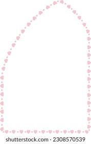 Rampant Arch rectangular frame Heart frame architectural window door ornate flower frame floral borders decoration cute pink pastel wedding card anniversary celebration beautiful arabesque pattern